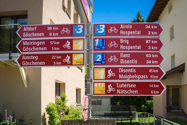 Balisage de l'Eurovélo 17 en Suisse