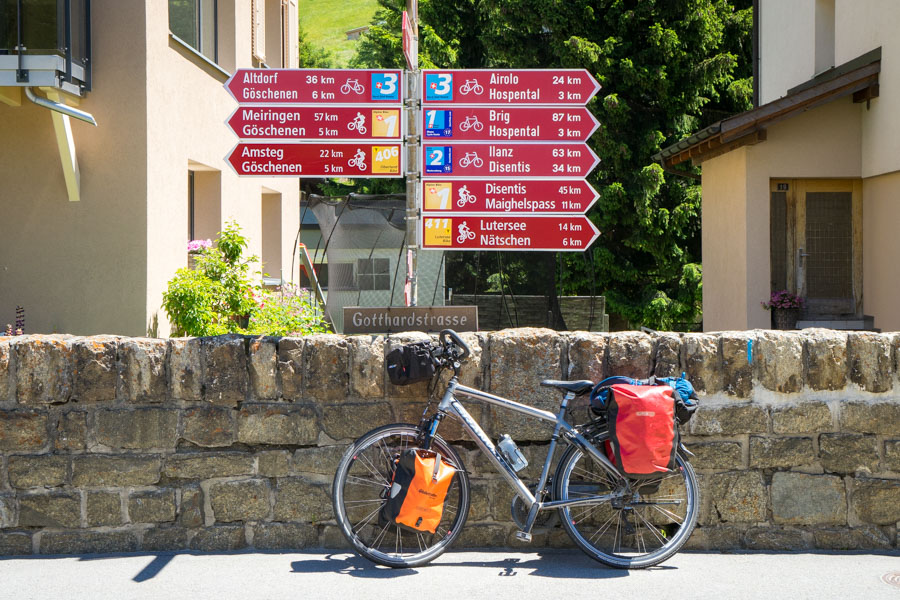 Andermatt, au croisement des EuroVelo routes n°17 et n°5