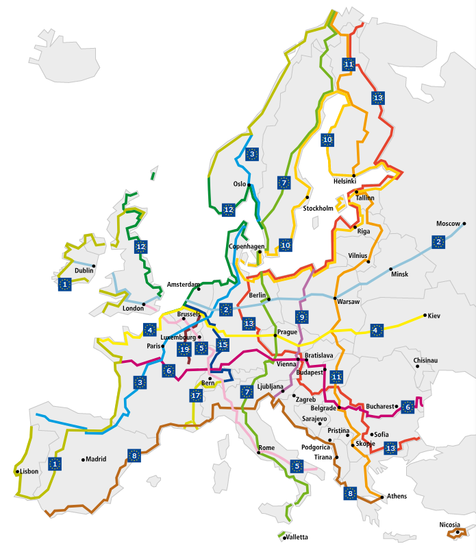 eurovelo route carte
